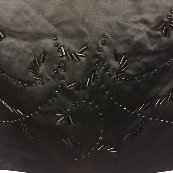 SILX  Silk Tank Top Beaded Design Black S - Picture 2 of 4